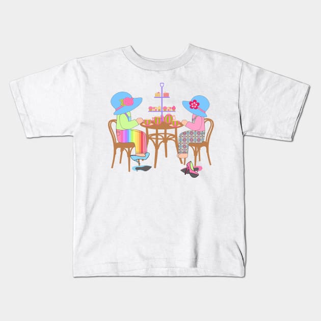 Little Ladies Tea Party Kids T-Shirt by KarwilbeDesigns